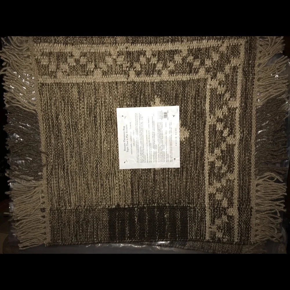 New Pottery Barn 70’s inspired Bennett Flat weave Wool Kilim Mat/ Rug Decor
